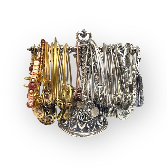 Alex and Ani 𖤗 Terra Horizon Beaded Expand Bangle Bracelet 𖤗 Rafaelian Gold 𖤗 - Picture 9 of 16